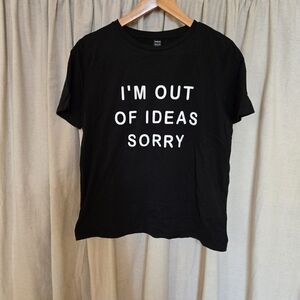 SHEIN Black T-Shirt with White Print